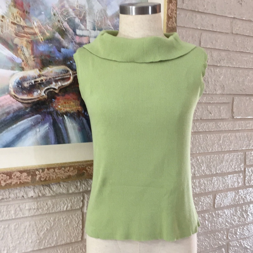 White Stag Cowl Mock Wide Turtleneck Sweater Top